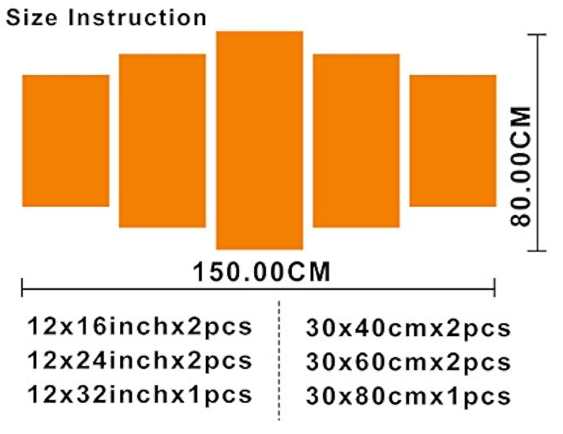 Mookou Pictures-Wolf- 5 Piezas de lienzo