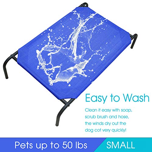 Cama elevada con marco de acero para mascotas estilo catre