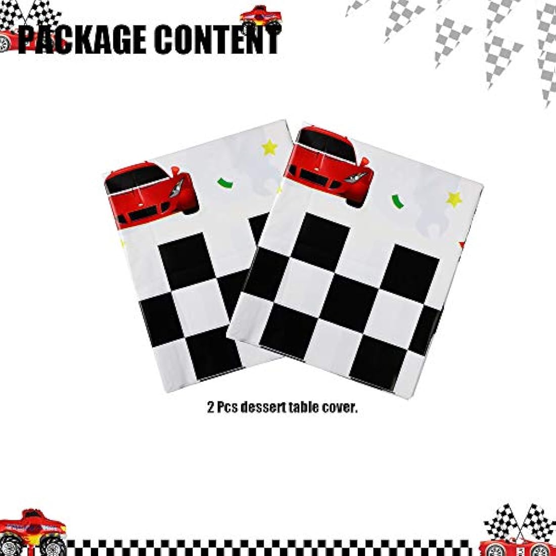 2 piezas de plástico para coche de carreras para niños