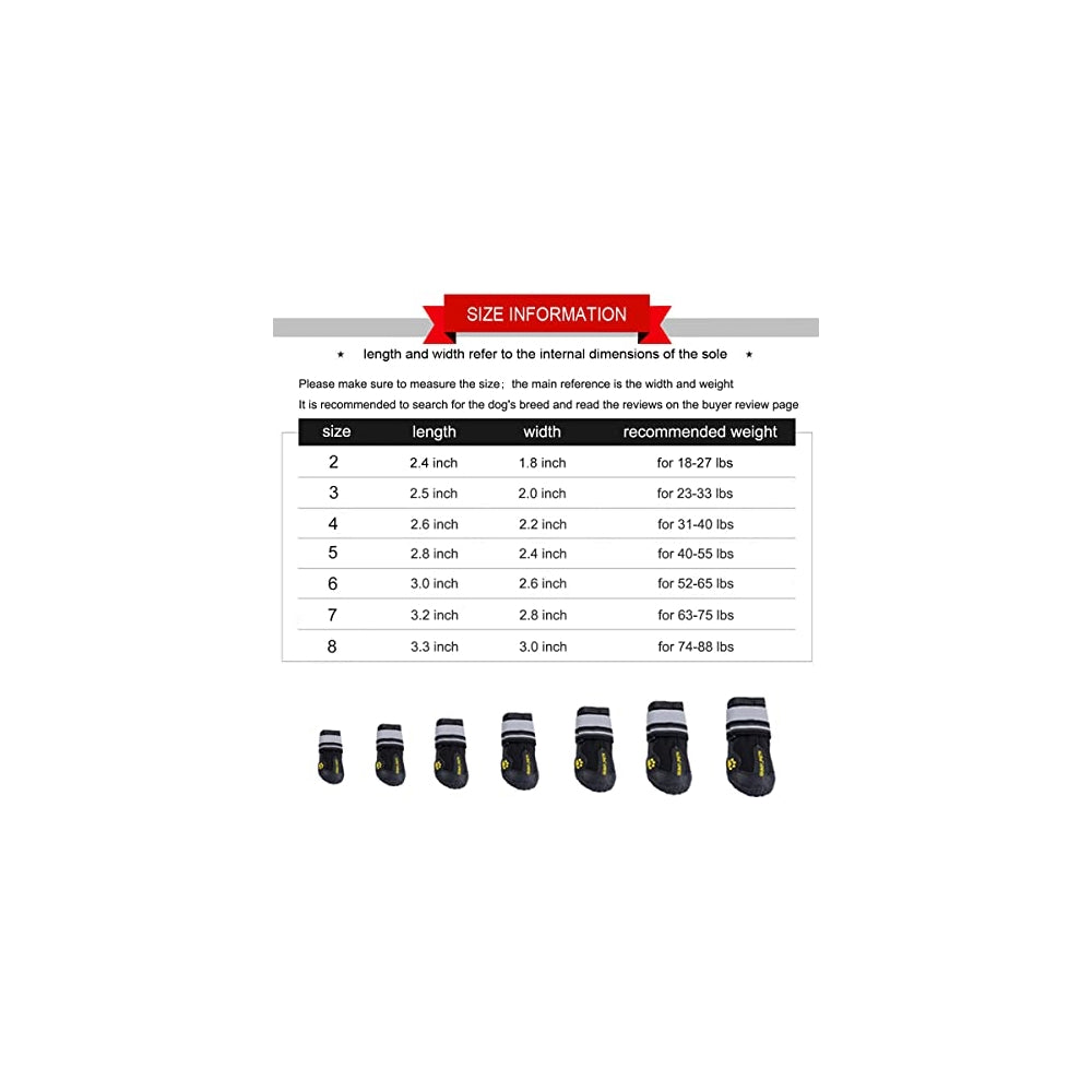 Calzado para perros talla 2: 4.5 x 6.0 CM ancho x largo