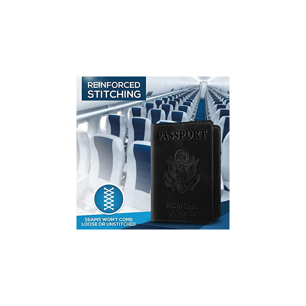 Porta Documentos y Tarjetas de piel sintética negra