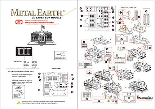 Fascinaciones Metal Earth White House 3D Modelo de metal Kit