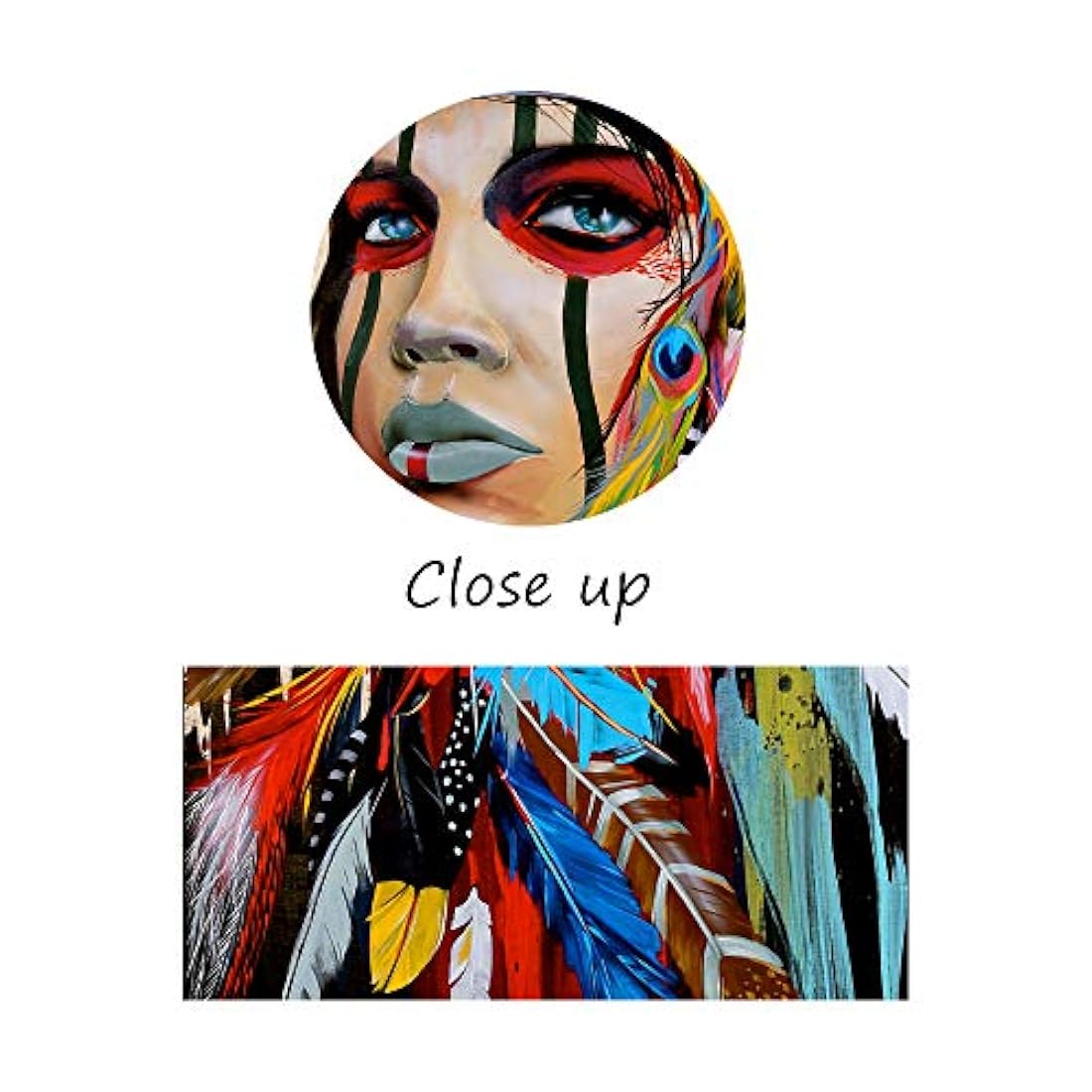 Yatsen Bridge Wolf - Pintura india americana 3 piezas