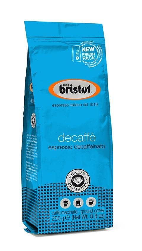 Café Espresso Descafeinado Bristot, Molido, 250g, Tostado Medio