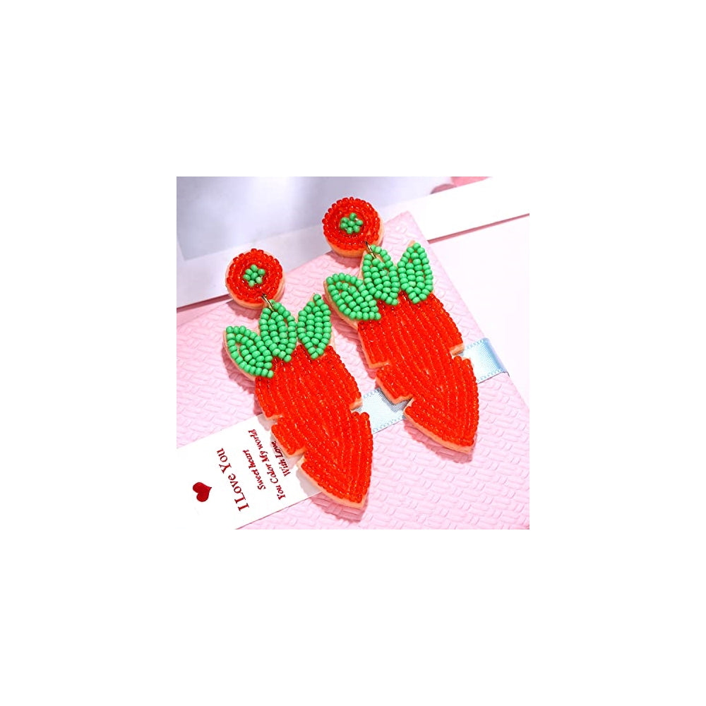 Aretes de Pascua hechos a mano con cuentas para mujer