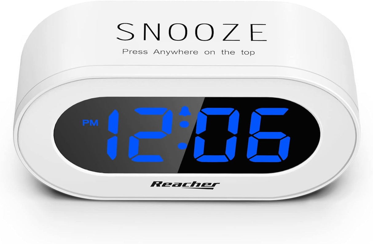 Reloj despertador digital LED compacto con snooze y regulador
