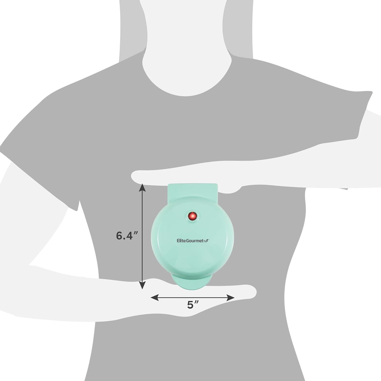 Mini Waffle Maker Elite Gourmet, 1 pulgada, fácil de limpiar, EWM013M