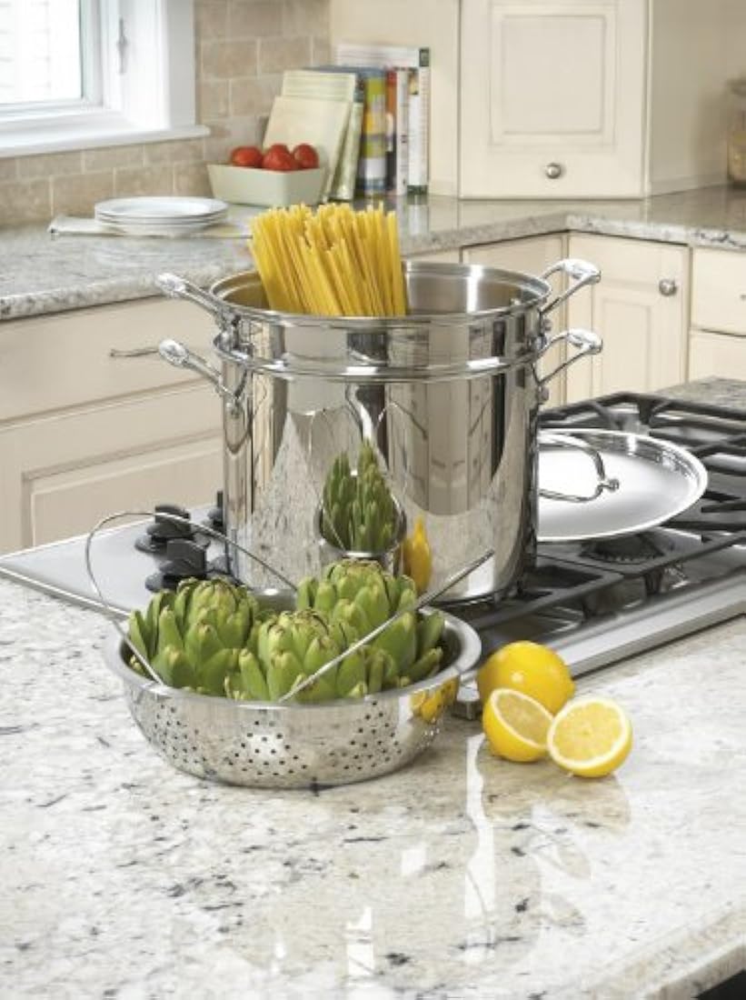 Juego de 4 unidades de vaporera / olla para pasta de acero