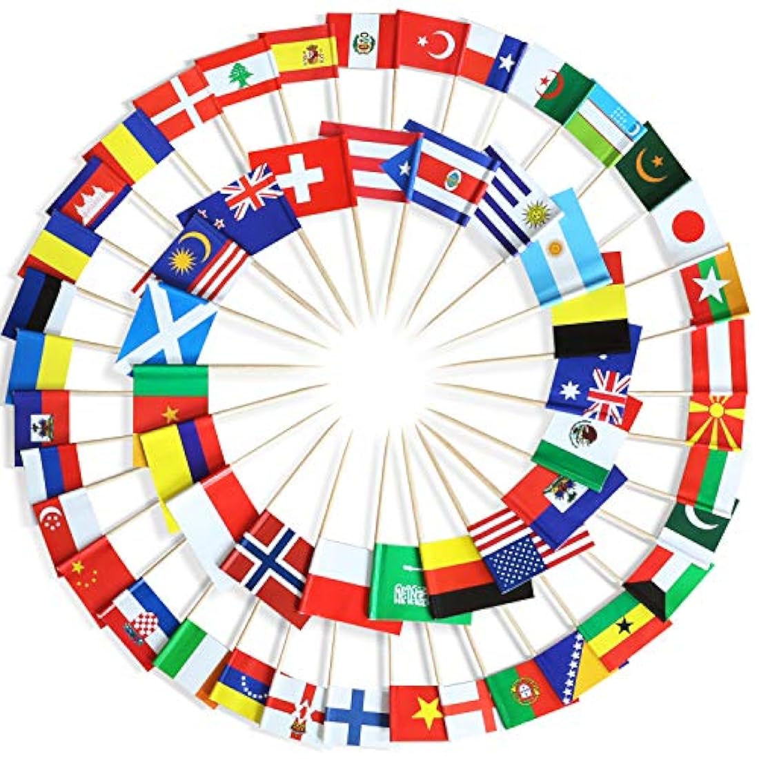 Bandera de 100 palillos de dientes de diferentes países