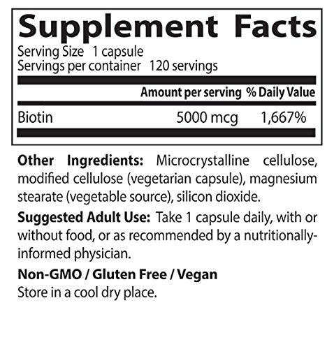 Soporta cabello piel uñas 5000 mcg 120 cápsulas vegetales