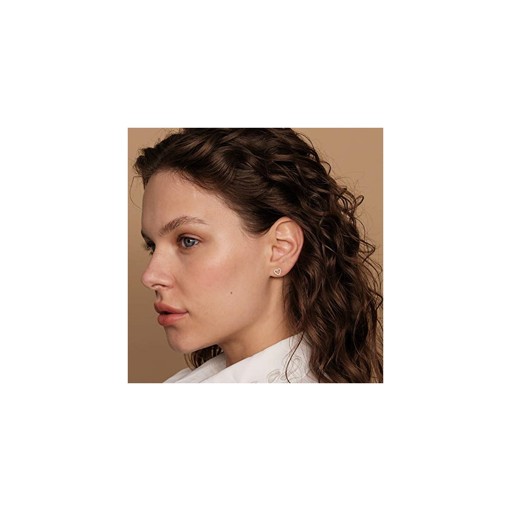 Aretes de plata chapados en oro de 14 quilates para mujer