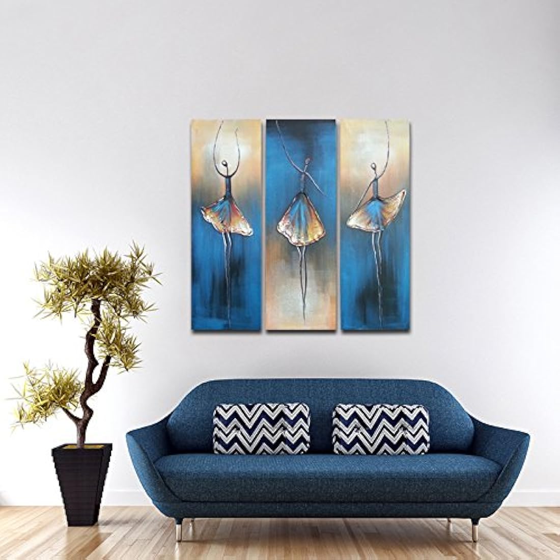 Wieco Art Dancing Girls - Pintura al óleo 100% pintada