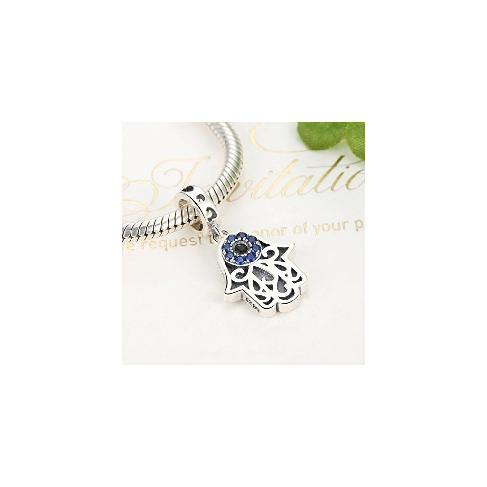 Pulseras y tobilleras con cuentas de cristal azul