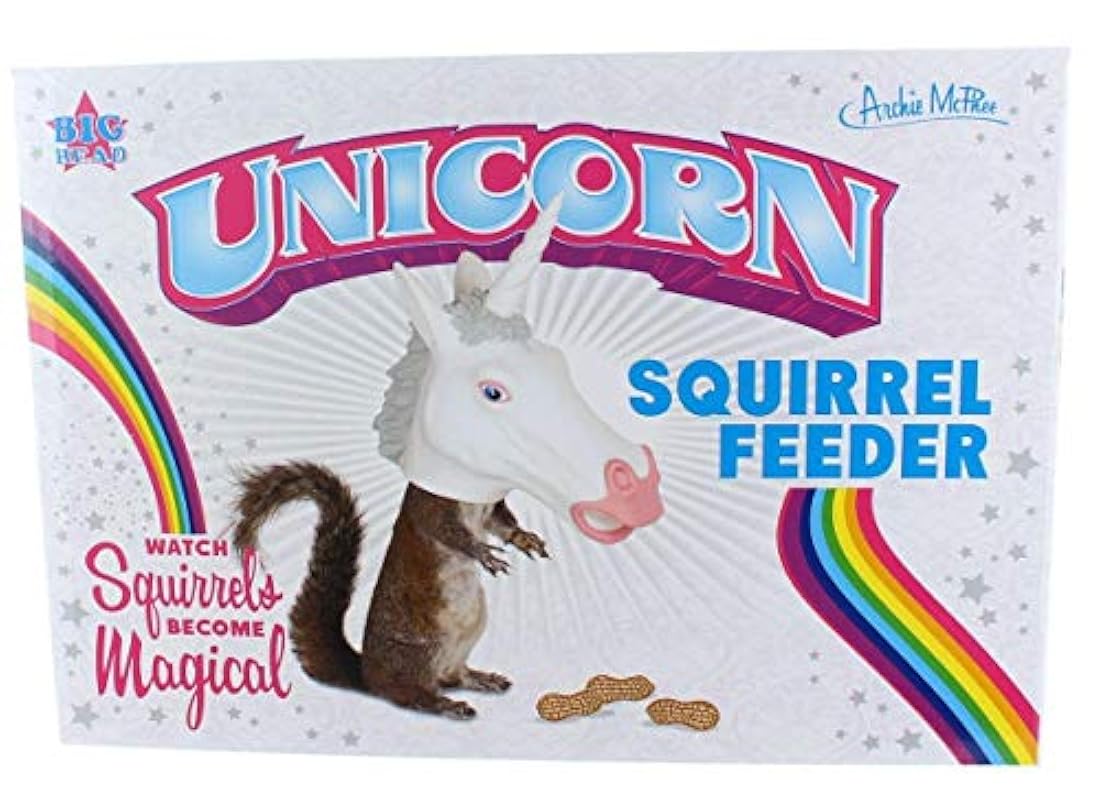 Alimentador de ardilla con diseño cabeza de unicornio