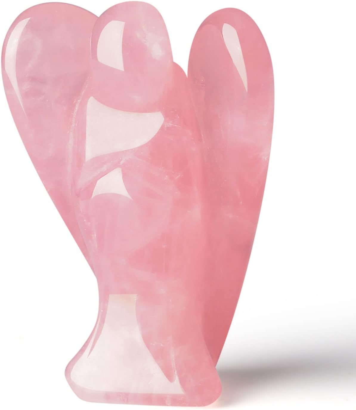 Cristales de ángel de cuarzo rosa, piedras curativas estatua
