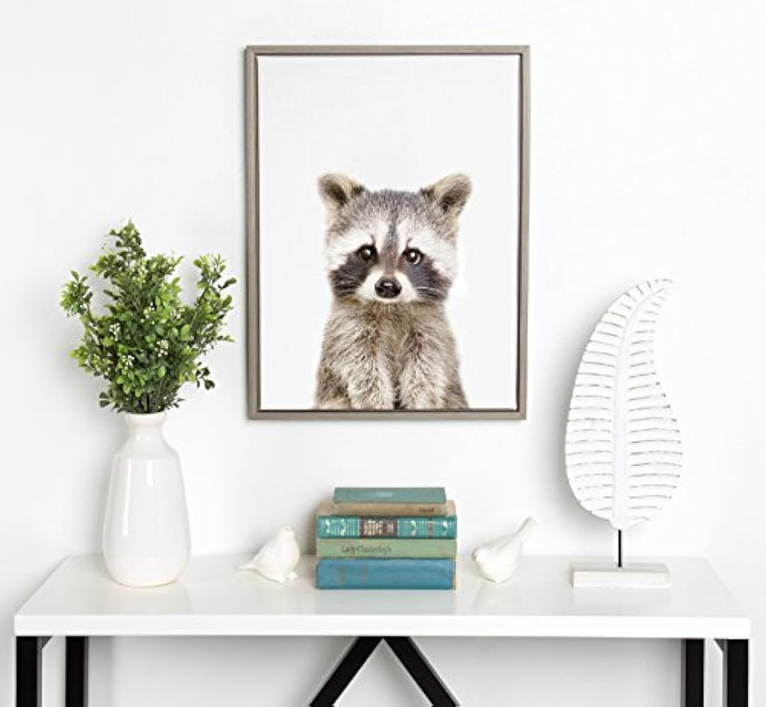 Kate and Laurel Sylvie Raccoon - Lienzo enmarcado para pared