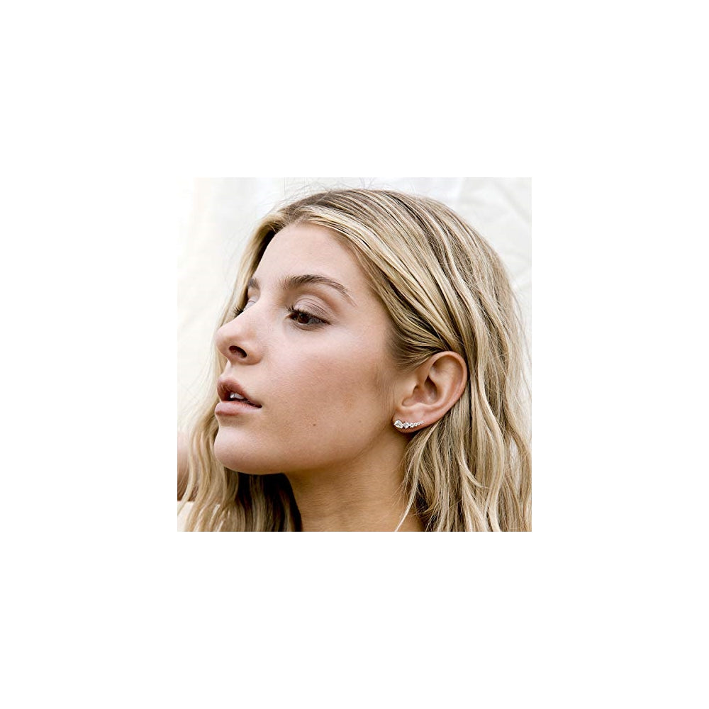 Aretes de plata chapados en oro de 14 quilates para mujeres