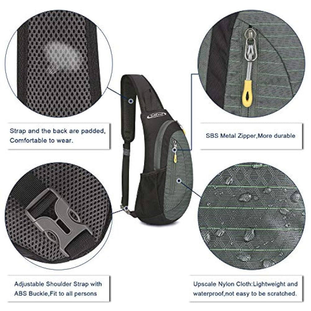 Bolso bandolero unisex color negro y verde. G4Free