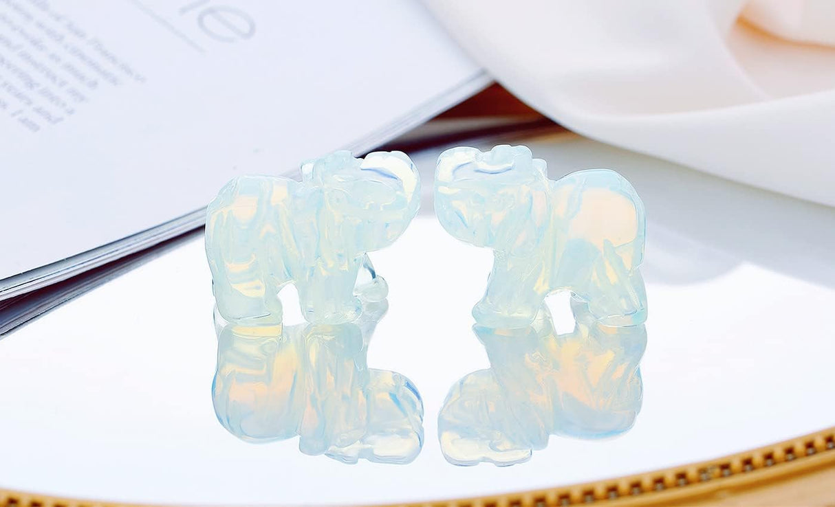 QINJIEJIE Opalita Elefante Cristales de la Suerte Elefante