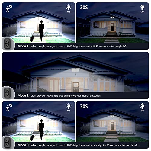 Ropelux Luces solares para exteriores, sensor de movimiento para exteriores, panel solar de doble tamaño, 15 x 7.5 pulgadas, IP65 impermeable y 3 modos (seguridad/siempre encendido/atenuación automática), 180 LED de alto brillo más amplio área iluminada.
