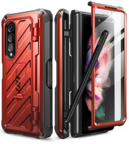 SUPCASE Unicorn Beetle Pro Series - Funda para Samsung Galaxy Z Fold 3 5G (2021), carcasa de doble capa resistente con protector de pantalla integrado y soporte y ranura para bolígrafo S (ruiddy)