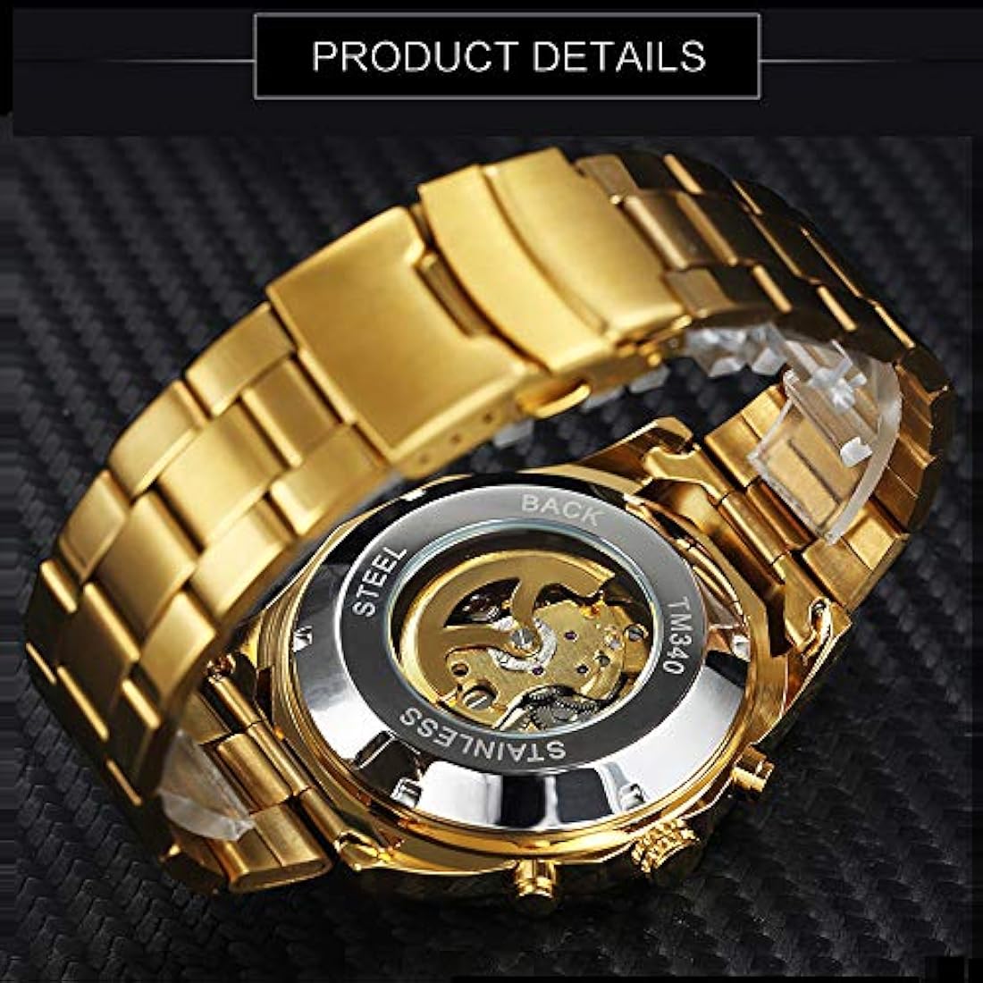 Fanmis Reloj automático de lujo para hombre con pulsera