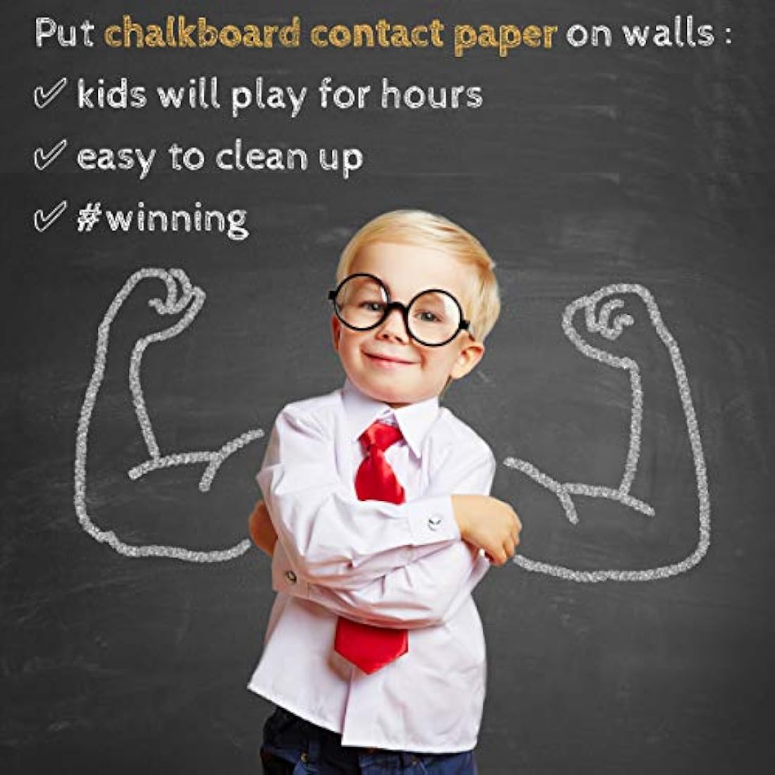 Papel de contacto de pizarra negra XL