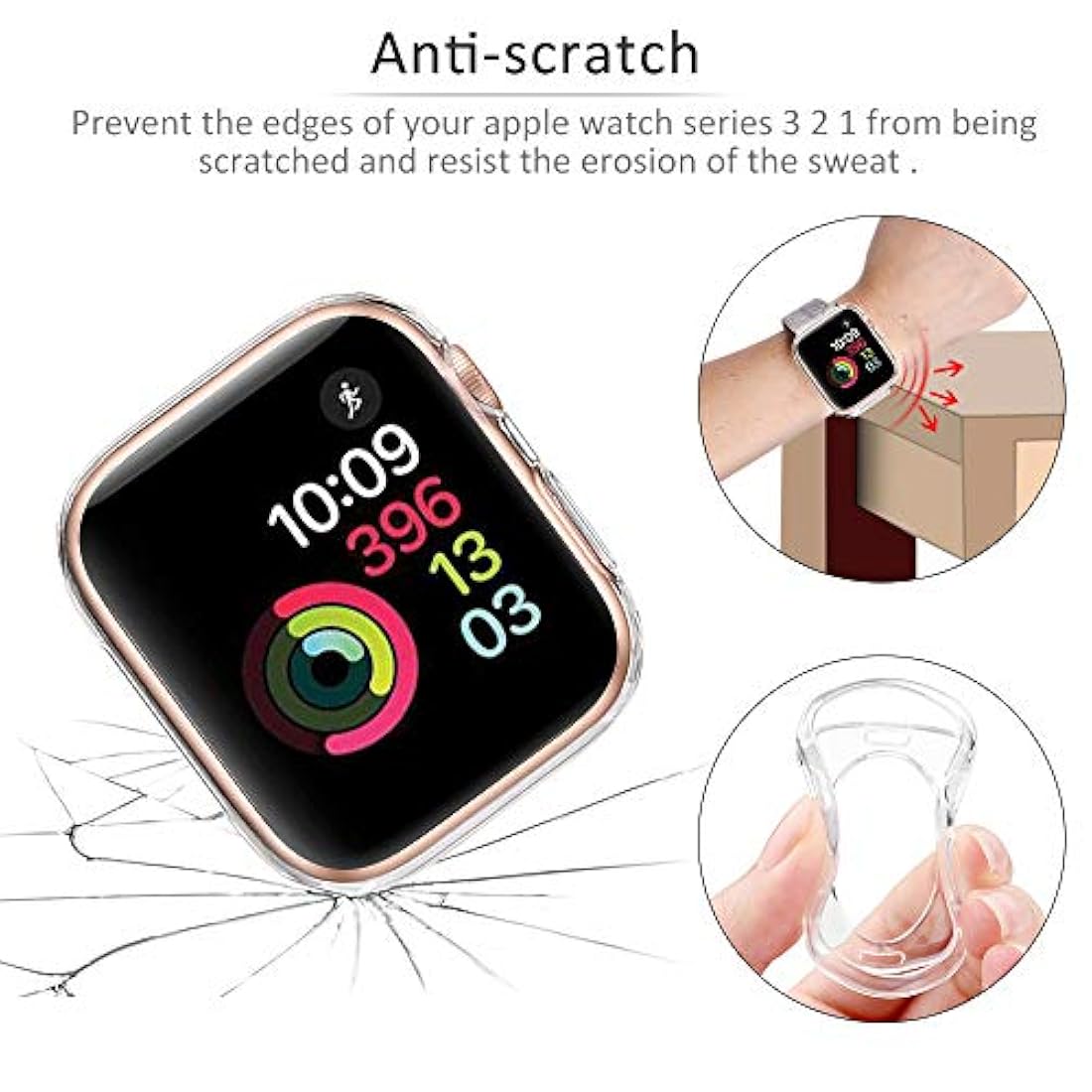 Funda para Apple Watch (1.654 in, 1.496 in, 2 unidades)