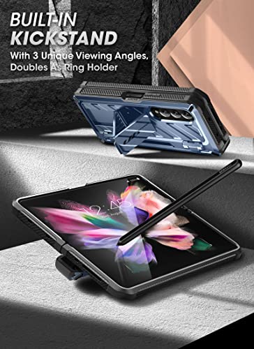 SUPCASE Unicorn Beetle Pro Series - Funda para Samsung Galaxy Z Fold 3 5G (2021), carcasa de doble capa resistente con protector de pantalla integrado y soporte y ranura para bolígrafo S (tensado)