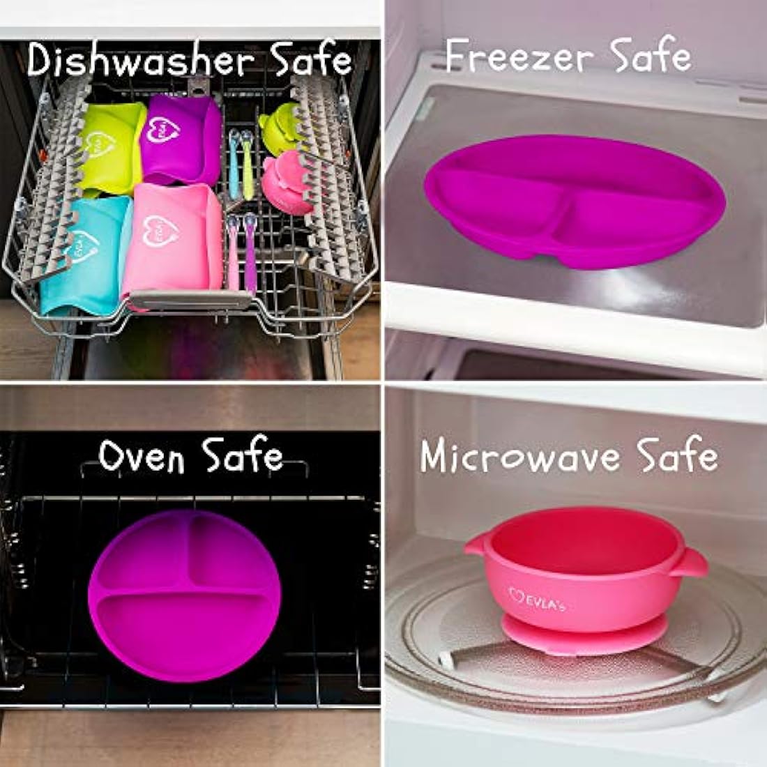 Platos de silicona para baberos y cucharas