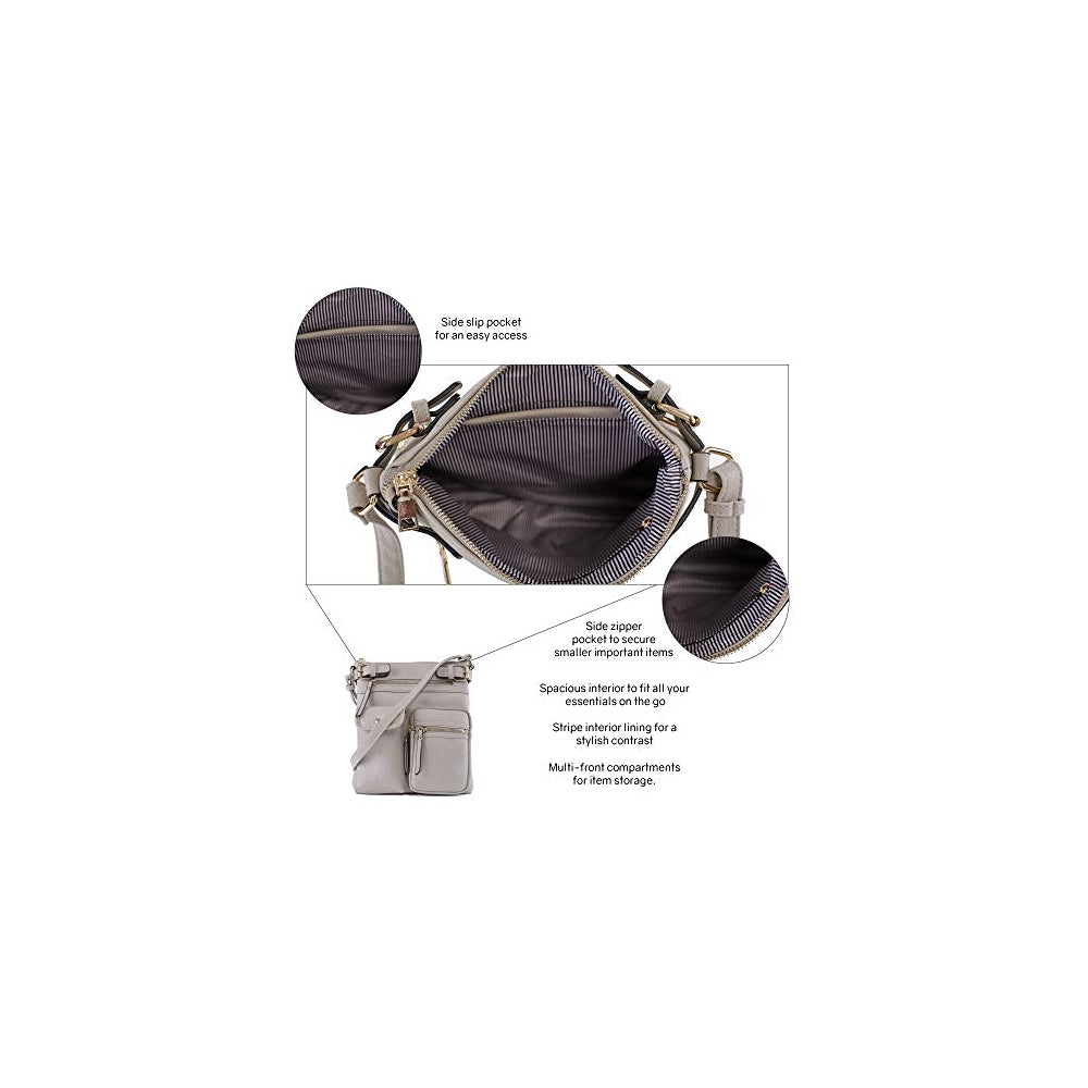 Bolso tipo bandolera para mujer liviano con bolsillos