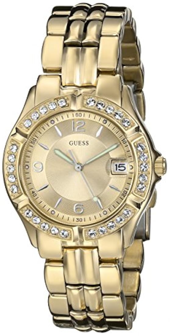 Reloj de acero inoxidable para mujer con cristal acentuado