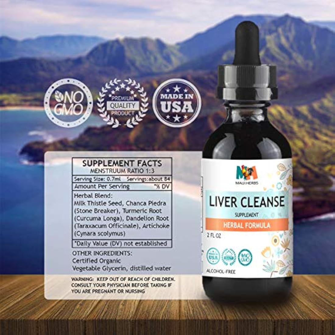 Maui Herbs - Extracto líquido de tintura para limpieza