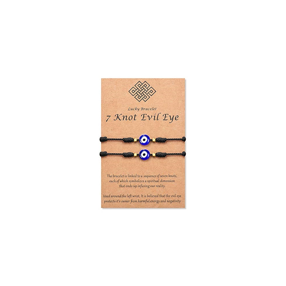 Pulseras y tobilleras de mal de ojo 7 nudos