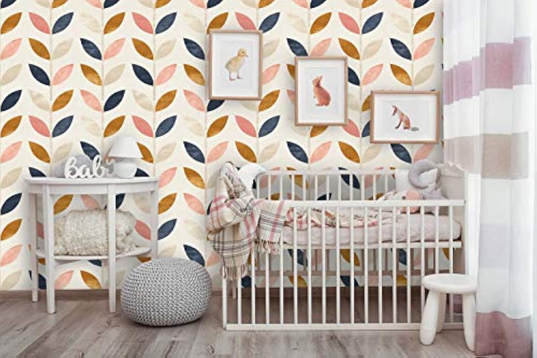 Papel pintado autoadhesivo,diseño floral de oro rosa