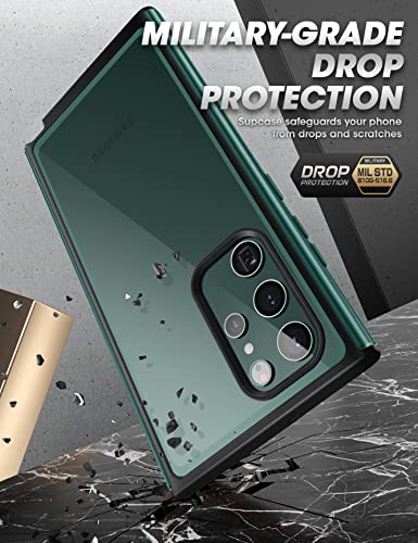 SUPCASE UB Edge Pro Series - Funda protectora transparente para Samsung Galaxy S22 Ultra 5G (versión 2022), marco delgado con protector de pantalla integrado (pavo real)