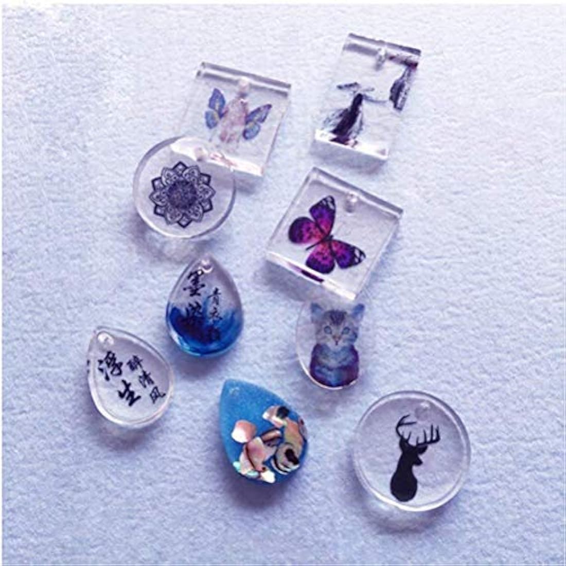 Moldes de resina de grandes diseños, Airlxf, 6 piezas de moldes de resina para moldear joyas, reutilizables, redondos, cuadrados, rectangulares, elipse, pequeños, rectangulares, para hacer joyas de resina