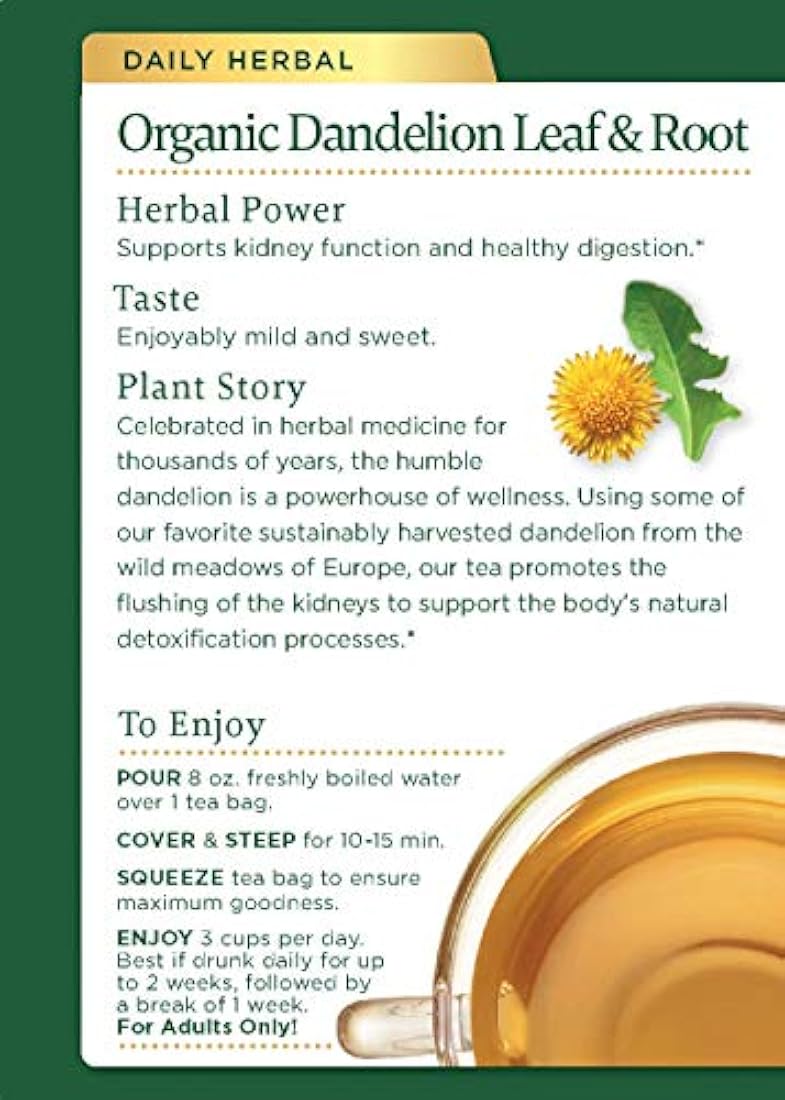 Tés de hierbas con hojas de diente