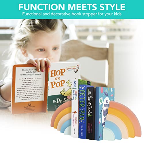 Decorably Sujetalibros arcoíris para niños extremos