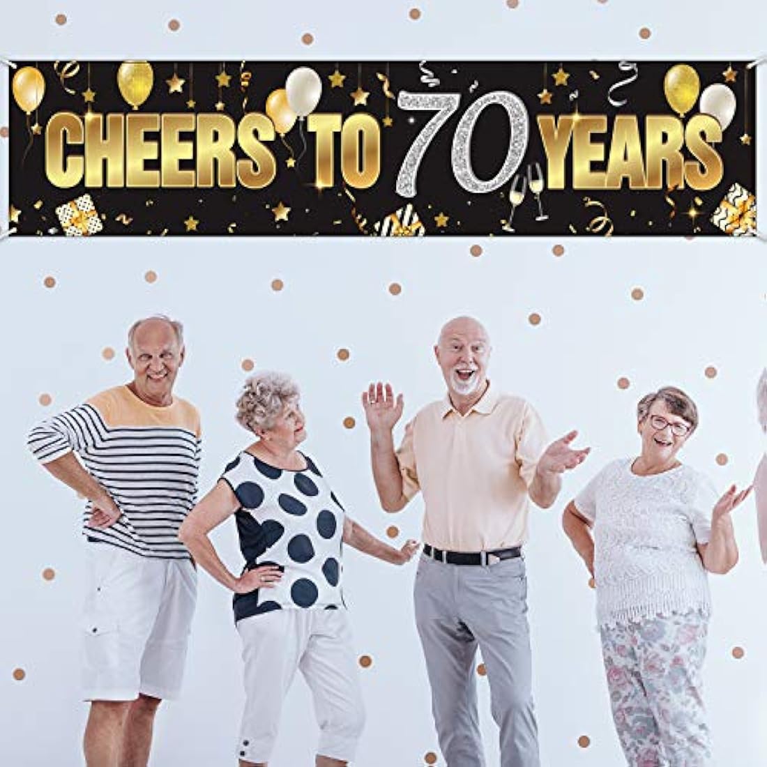 Banner de 70 cumpleaños, Happy 70th Birthday Cheers