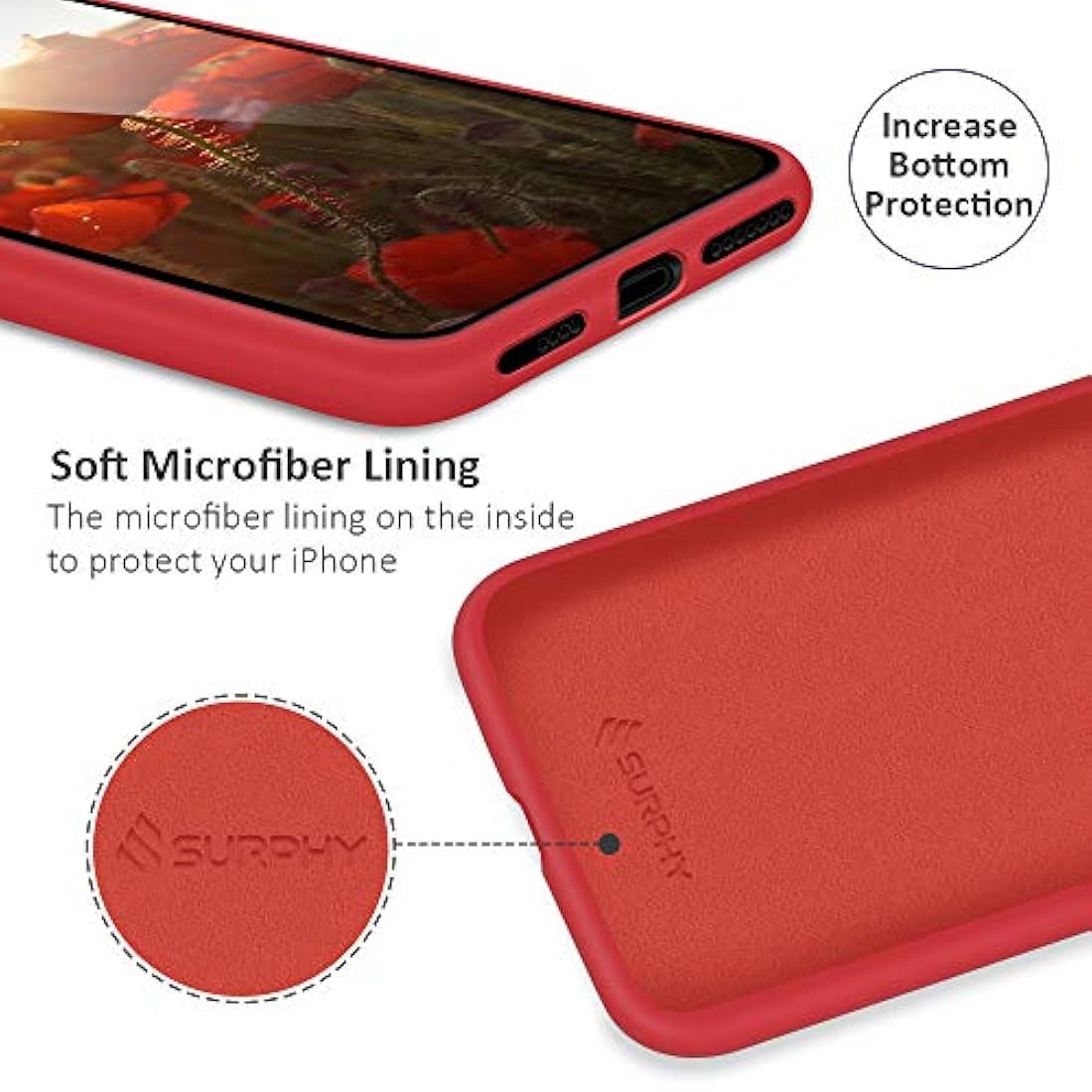 Surphy - Funda de silicona para iPhone X y iPhone Xs