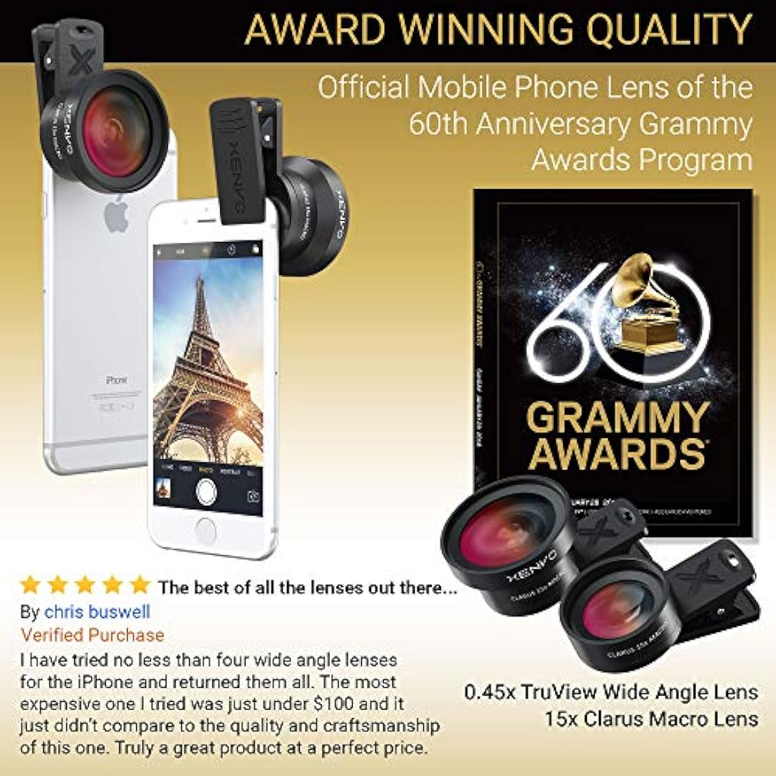 Lente para cámara Xenvo lentes para cámara de teléfono