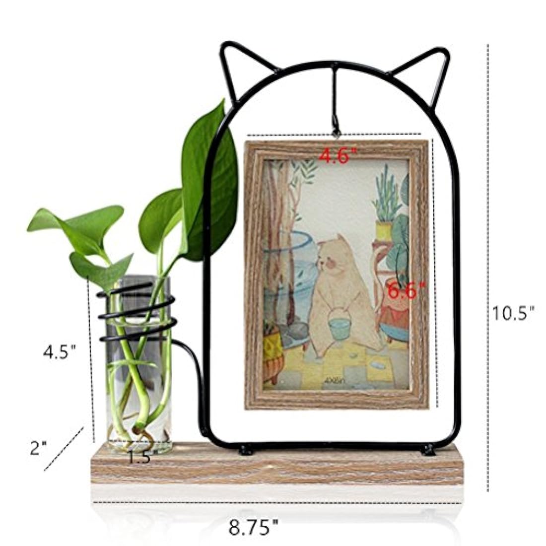 Marco de imagen colgante de doble cara con forma de gato