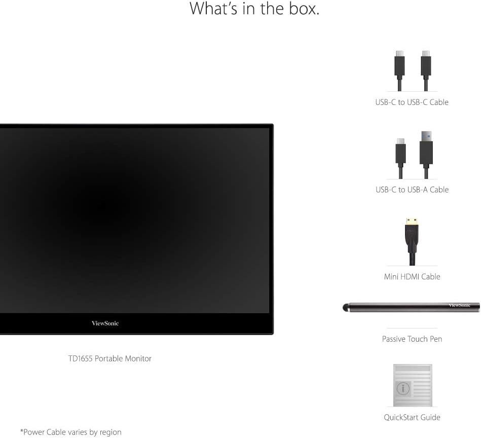Monitor portátil ViewSonic TD1655 15.6 1080p táctil IPS