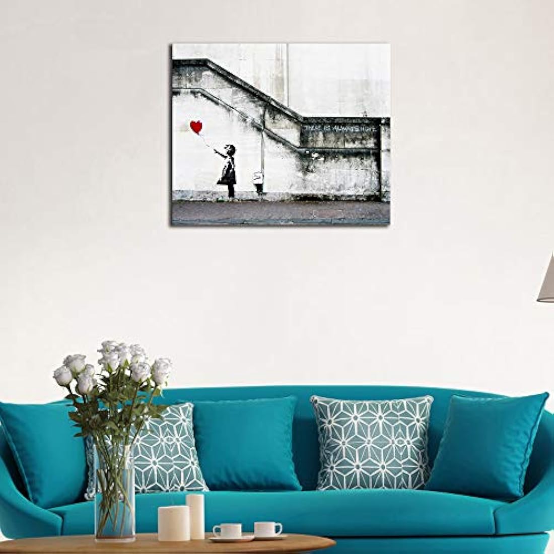 Wieco Art - Lienzo decorativocon diseño de niña con globo