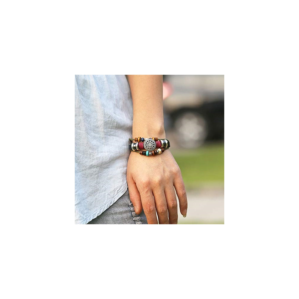 Pulseras bohemia de mujer de muchas capas de tela