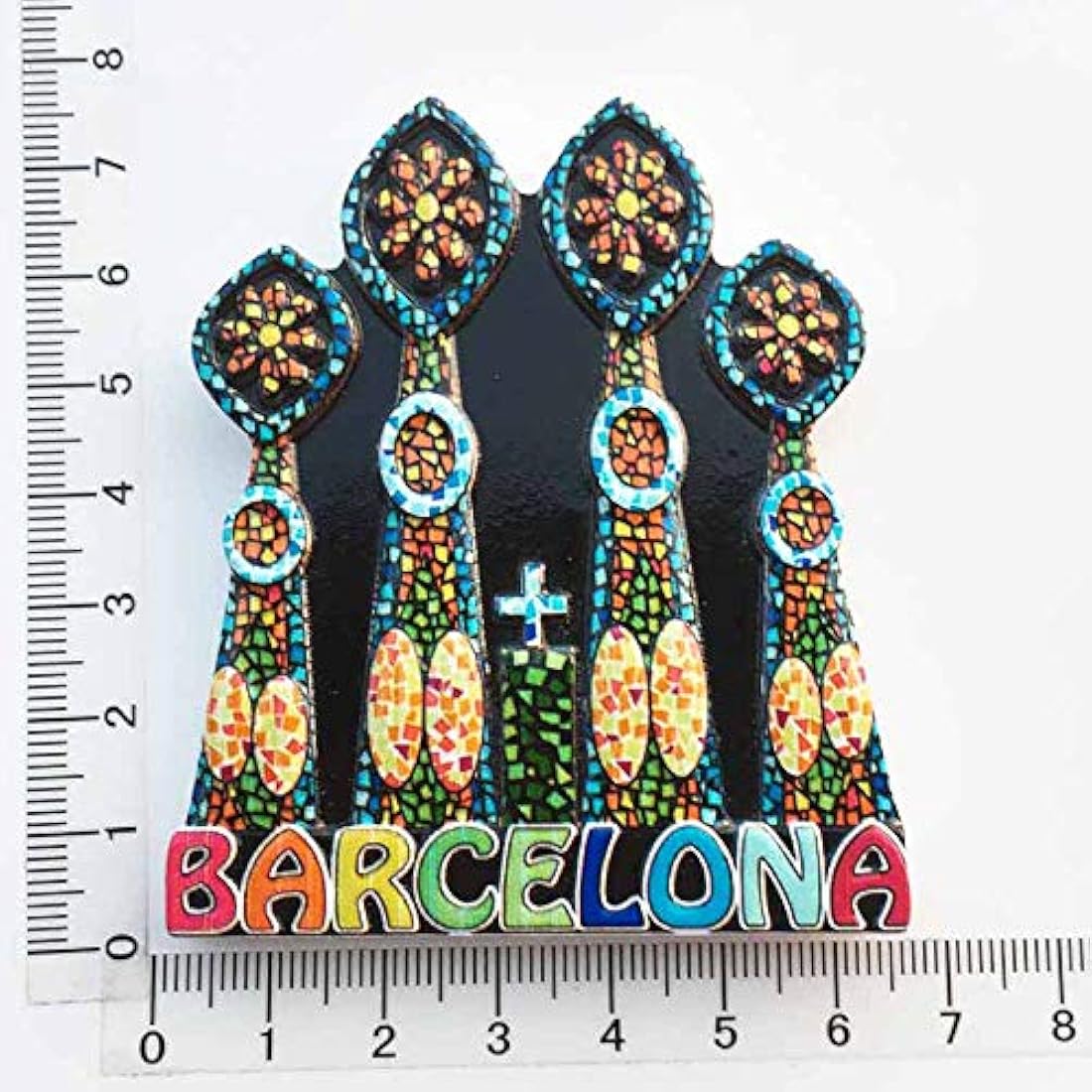 Imán para nevera en 3D, hecho a mano, de resina, Barcelona