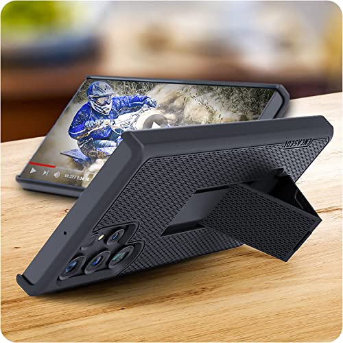 Encased DuraClip - Funda para Samsung Galaxy S22 Ultra con clip para cinturón, funda delgada para teléfono con funda