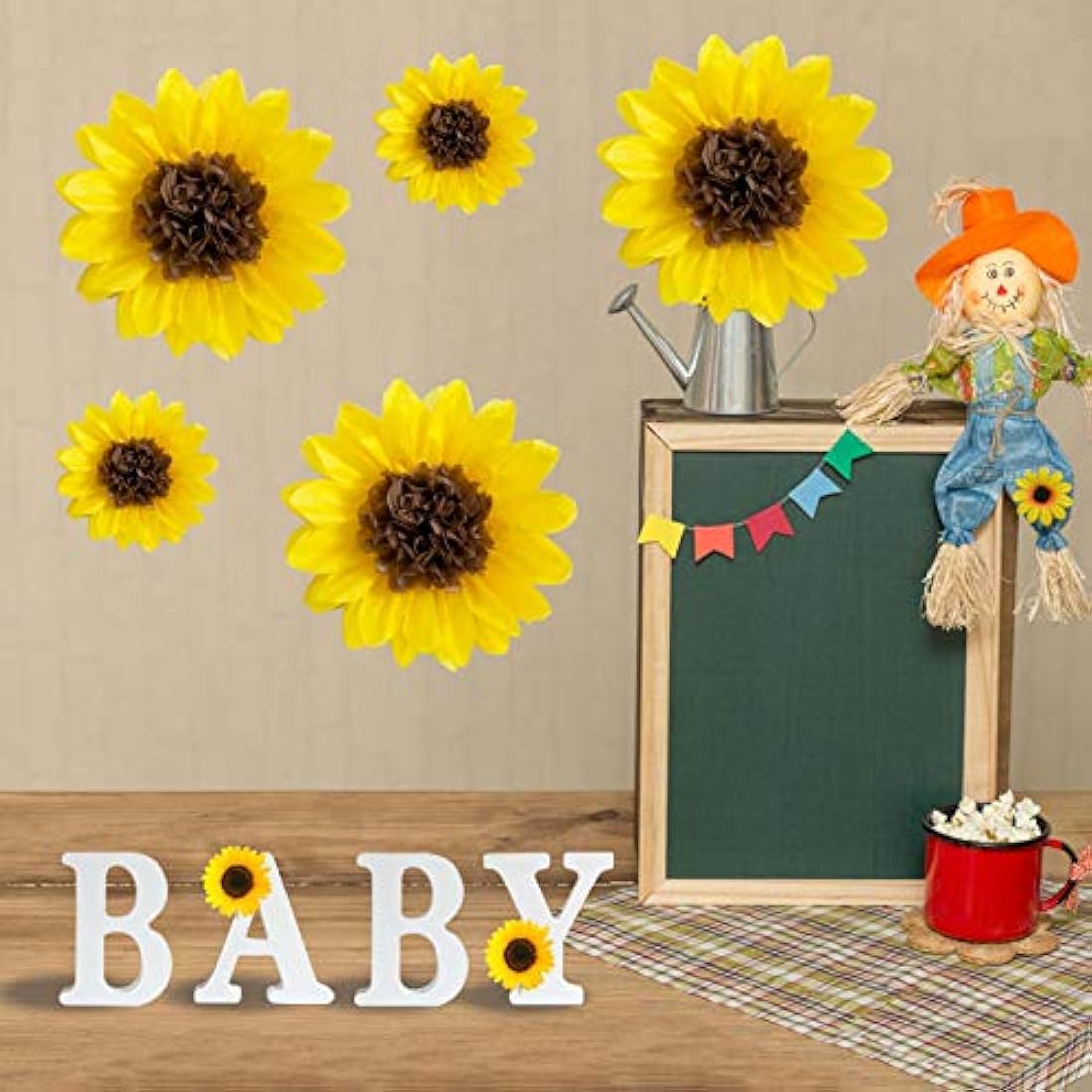 Pomos de papel de girasol para decoración de fiestas