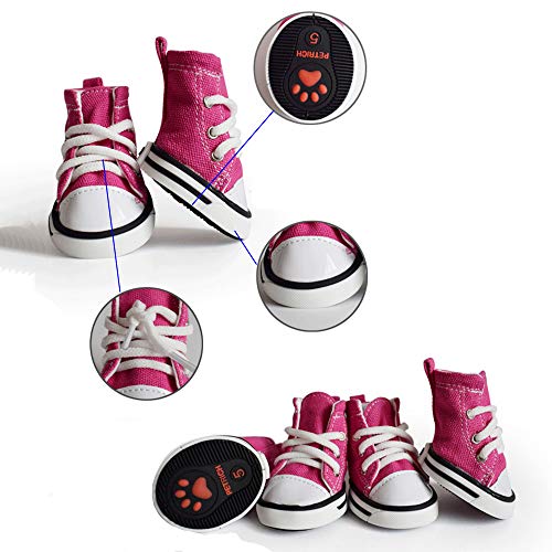 abcGoodefg Pet Dog Puppy Canvas Sport Shoes Sneaker Boots, Outdoor Nonslip Causal Shoes, Rubber Sole+Soft Cotton Inner Fabric